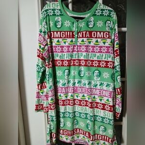 Buddy the Elf Women's Pajamas PJ's Nightgown Size XL 16/18 Christmas Movie Santa